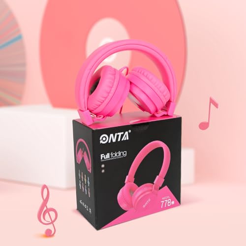 ONTA Kids Headphones for Boys Girls - Child Student Headset Wired Plug Toddler Earphones School Teen on Ear for Ipad | Computer | Smart Phone | Amazon Fire Tablet | Laptop | Plane Travel | Game, Pink - color: Pink