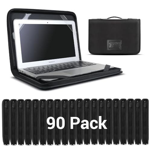 iBenzer 90 Pack Stay in Laptop Sleeve 11 inch Carrying Bag PC Folio Case Compatible with MacBook Air 11 Chromebook Ultrabook Notebook Surface HP Dell Lenovo Yoga Acer Asus Apple, Black LS-FL11-BK-90 - size: 11 Inch (90 pack)