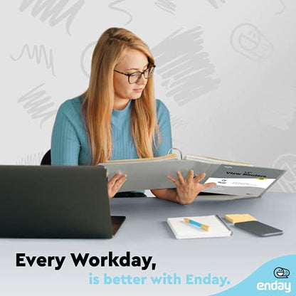 Enday 3 Ring Binder 1.5 Inch, Grey Heavy Duty Three Ring Binder, 325 Sheets Capacity - 1.5 Inch Binder for Home School and Office - color: Grey, size: 1.5-Inch