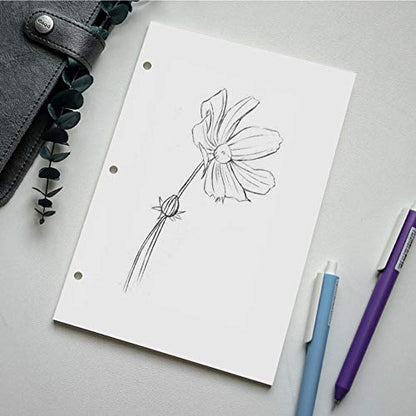 (3-Pack) A5 Filler Paper, 3 Hole Planner Refills, Organizer, Loose-leaf Binder Paper, Total 300 Sheets/600 Pages, 100gsm, Blank, White Paper, 5.8 x 8.2 Inch, 3 Hole Filler Paper, Mini Binder Refills - size: 300 Sheets