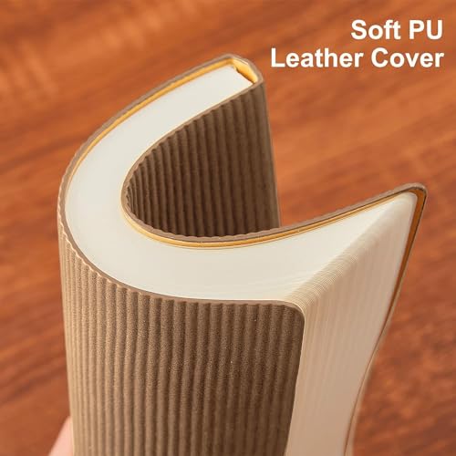 Lined Journal Notebook for Work College Ruled Note Book7.2" x 9.6" B5 PU Leather Daily Journaling 160 Pages for Women Men Writing Home School Supplies Business (Khaki) - color: 01-Khaki-1pack, style: B5 Lined 160pages