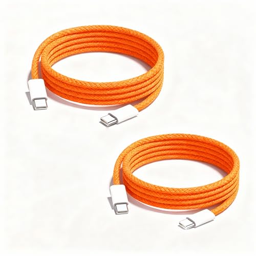 USB C to USB C Cable 3FT 2Pack 60W usbc Fast Charging WireType C Charger Cord Compatible with iPhone 17e/16 Pro Max Plus Samsung S25 Note 20 iPad Pro Air Mini MacBook Air - color: Orange