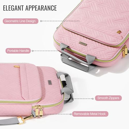 MoKo 13-14 in Puffer Laptop Sleeve Bag for 13-inch New Mac Air M5/Neo A18 Pro, 14-inch Mac Pro M5/M4/M3/M2/M1, 13.8“ Surface, Puffy Laptop Carrying Case with Handle & Shoulder Strap, Pink - color: Pink, size: 13.3-14 Inch