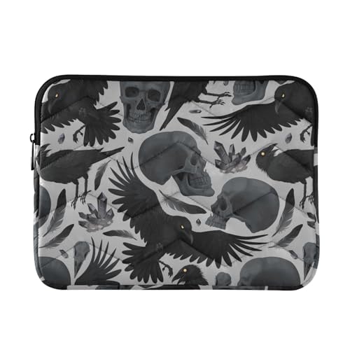 Gothic Crows Skulls Gothic Laptop Sleeve 13 inch Cute Laptop Bag 14 inch Waterproof Computer Bag for Women Laptop Accessories Computer Cover Bag for Tablet Men - color: Gothic Crows Skulls Gothic
