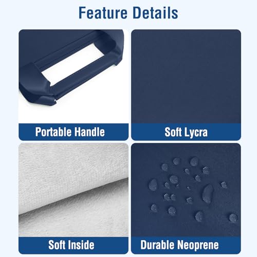 MOSISO Laptop Case 13.3 inch, 13-13.3 inch Laptop Sleeve Bag Compatible with MacBook Air/Pro 13 / Pro 14, HP Dell ASUS, Neoprene Carrying Computer Bag with Handle&Detachable Small Case, Navy Blue - color: Navy Blue, size: 13.3 inch