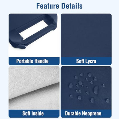 MOSISO Laptop Case 13.3 inch, 13-13.3 inch Laptop Sleeve Bag Compatible with MacBook Air/Pro 13 / Pro 14, HP Dell ASUS, Neoprene Carrying Computer Bag with Handle&Detachable Small Case, Navy Blue - color: Navy Blue, size: 13.3 inch