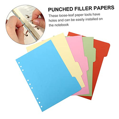Veemoon 5sets Loose Leaf Paper Inserts College Ruled Lined Filler for Journal Notebook School