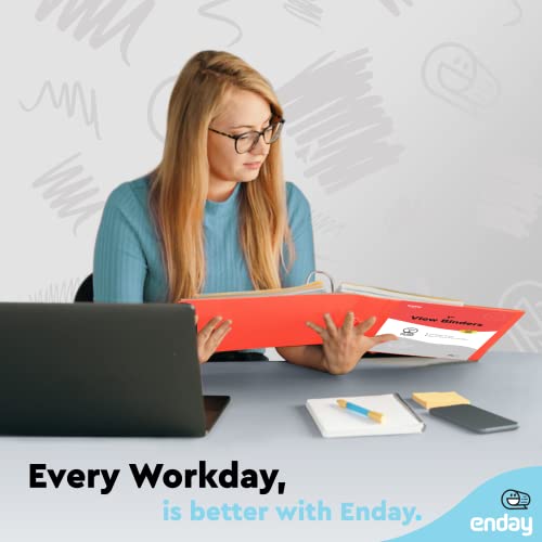 Enday 1 Inch Binder, Red 3 Ring Binder 1 Inch, Heavy Duty Three Ring Binder, 175 Sheets Capacity - One Inch Binder for Home School and Office - color: Red, size: 1-Inch