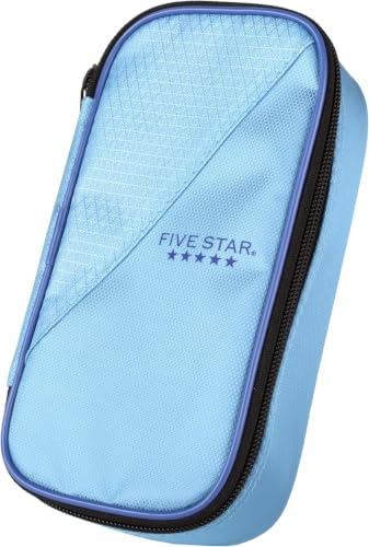Five Star Pencil Pouch, Pen Case, High-Capacity Zipper Pouch, Storage Organizer for School Supplies Earbuds Chargers Cables Makeup, Blue/Denim (500212F-ECM) (Pack of 12) - color: Blue/Denim, size: 8.5"L x 4.5"W x 2.38"H (Pack of 12)