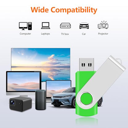 4GB USB Flash Drives Bulk 50 Pack, AreTop USB 2.0 Thumb Drive Bulk | Swivel 4GB USB Storage with 50 Pcs Lanyards and Labels, Memory Stick Indicator Design for Data Transfer and Backup - size: 4GB, style: 50PCS