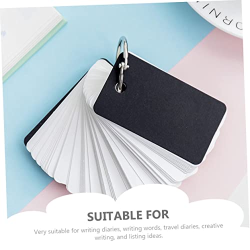 8pcs Thick Blank Cards Memory Cards Notebook Binding Ring Flashcards Memo Pad for Students - size: 7X4CM