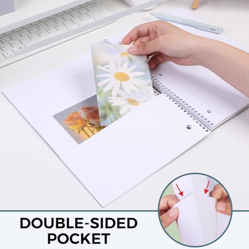 SKYDUE 8"x10.5" Spiral Notebook - College Ruled 100 Sheets, 1 Subject Notebook for School & Office, 3-Hole Punched Paper, Blue - color: Blue