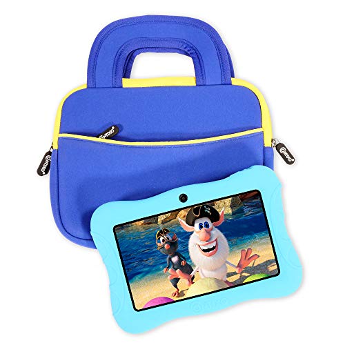 Contixo 7" Tablet Sleeve Bag - Compatible with 7-8" Kids Tablets, Includes Accessory Pocket, Protective Case, Durable Neoprene Cover for Tablets (Blue) - color: Blue