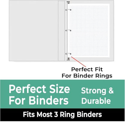 Rosmonde 45 Pack, 6750 Sheets Graph Paper Bulk, 4x4, 8" x 10.5", Bulk Loose Leaf Paper, Bulk Grid Paper, Thick Graphing Paper, Fights Ink Bleed, 3 Hole Punched, Quad Ruled Sheets, Bulk School Supplies - size: 45 Pack (6750 Sheets)