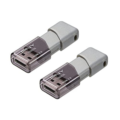 PNY P-FD256X2TBOP-MP 256GB Turbo Attaché 3 USB 3.0 Flash Drive,Silver (Pack of 2)