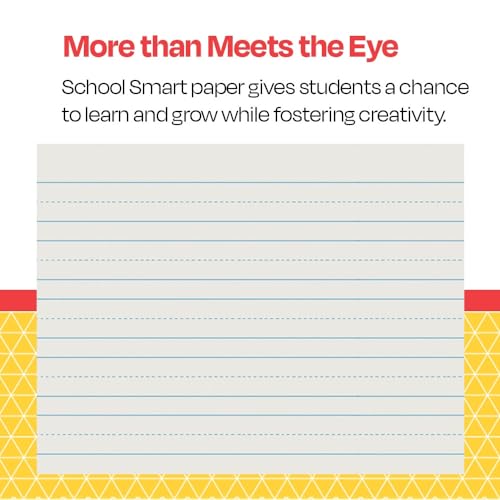School Smart Skip-A-Line Ruled Writing Paper, 1 Inch Ruled Long Way, 11 x 8-1/2 Inches, Pack of 500 - size: 11" x 8.5" - 1" Ruled