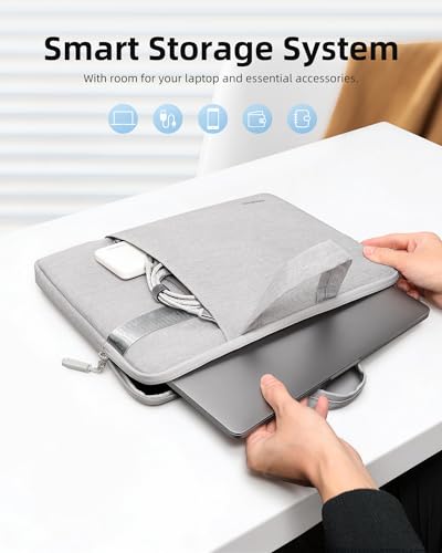 Innostyle Laptop Sleeve, 13-14 inch MacBook Laptop Bag, for Women Men, Grey | with Handle, Lightweight, Shock, Water Laptop Case, MacBook Air & MacBook Pro - color: Grey