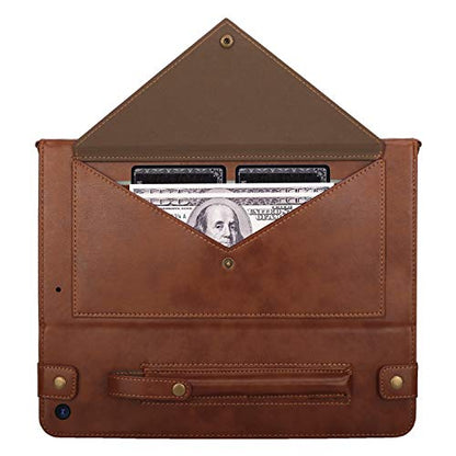 Handbag Case for iPad Mini 7.9" Series, iPad Mini 4/Mini 5 Case, Techcircle Lightweight Folio Stand Crossbody Wallet Case with Pencil Holder, Hand Strap & Shoulder Strap Soft Protective Cover, Coffee - color: 01 Coffee, size: iPad Mini 5/4/3/2/1 7.9"