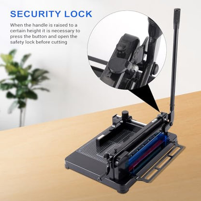 Heavy Duty Paper Cutter,12 inch Guillotine Paper Cutter,Guillotine Paper Cutters and Trimmers Cards Leather with Metal Base for Office Home School (Black, a4) - color: Black, size: a4