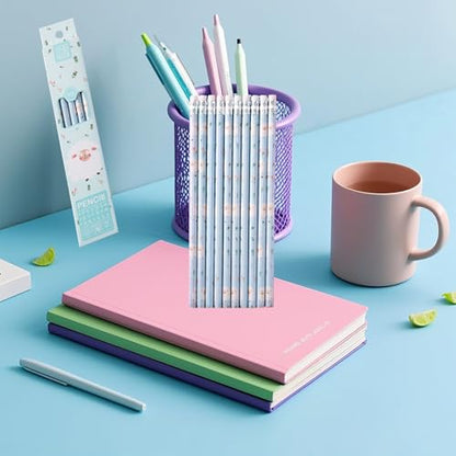30pcs HB Art Drawing Pencils Bulk Cute Fun Novelty Wooden Writing Pencils with Erasers for Students Reward Teacher Classroom Office (Green) - color: Green