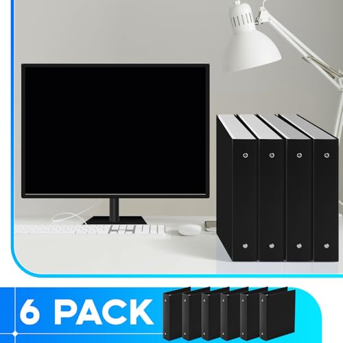 Henoyso 6 Pcs Plastic 2 Inch Mini 3 Ring Binders Fits 5.5" x 8.5" Paper, Holds(Capacity 375 Sheets), Flexible Three Round Rings Small Black A5 Binders Bulk for School, Office Use, Photo Album - color: Black, size: 2 Inch