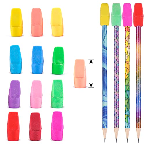 500 Pack Pencil Eraser Caps Pastel Colors Latex Free Pencil Pencil Eraser Toppers Arrowhead Caps Erasers for School Supplies,Deep Color - color: Deep Colour