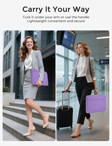 DOMISO 14 inch Laptop Case Sleeve Protective Cover Compatible with 15 inch MacBook Air M4 M3 M2,MacBook Pro,14-15 inch HP Dell ASUS Lenovo Chromebook,Waterproof Computer Cases Bag with Handle,Purple - color: Purple, size: 15" for Macbook Air