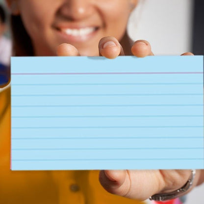 School Smart Ruled Index Cards, 5 x 8 Inches, Blue, Pack of 100 - color: Blue, size: 5 x 8 Inches