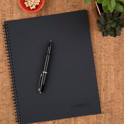 Cambridge Limited Business Notebook, Legal Ruled Paper, 6-3/4" x 9-1/2", 80 Sheets, Flexible Soft Touch Cover, Wirebound, Gray (06672)