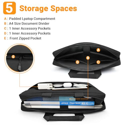 ZYB Waterproof Laptop Case 17-17.3 Inch Briefcase,Laptop Bag 17 17.3 Inch Sleeve Messenger with Shoulder Strap for 17 Inch Notebook Lenovo Dell HP ASUS Acer etc 17" Laptop Carrying Case Men-Black - size: 17-17.3 Inch