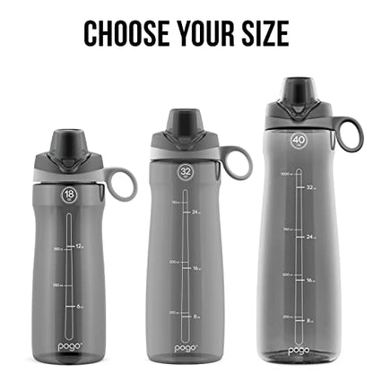 Pogo BPA-Free Tritan Plastic Water Bottle with Chug Lid, 40 Oz, Grey - color: Grey, size: 40 Ounces