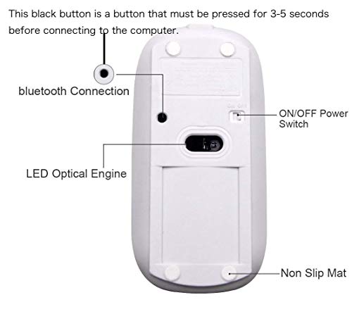 KLO Bluetooth Mouse for MacBook/Laptop/Notebook/pc/iPad/Chromebook, Wireless Mouse for MacBook Pro/AIR (Purple) - color: Purple