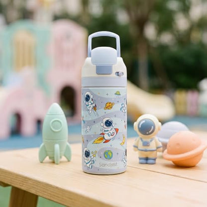 Astronaut Kids Insulated Stainless Steel Water Bottle 16 Oz, Travel Tumbler for School, Sports for Boys, Birthday, Back To School - color: Astronaut