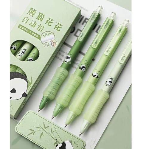 MOZXIRZ 4 Pcs Mechanical Pencils 0.5mm Cute Panda Mechanical Pencil Kawaii Cartoon Pencils School Pencil for Students Women (4Pcs Panda) - color: 4Pcs Panda