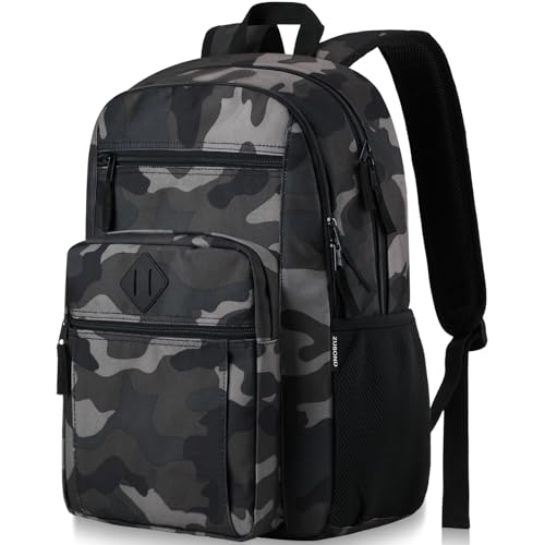 ZUBOND Unisex Backpack for School, Lightweight Boys Girls Backpack Fits 15.6 Inch Notebook, Water Bottle Pocket - Ideal for Teens, College Students, Adults - color: Camouflage, size: 15.6 Inch