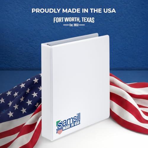 Samsill 1.5 Inch 3 Ring Binder, Economy Round Ring, Clear View Cover, 325 Sheet Capacity - for School, Home, Office - White - color: White, size: 1-Pack, style: 1.5-Inch