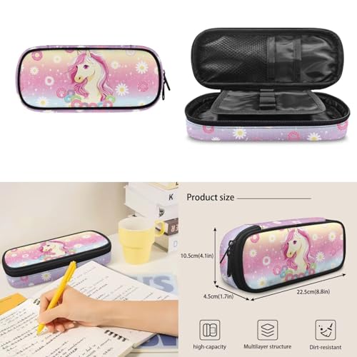 Horse Print Kids Backpack with Lunch Box, 4 in 1 School Supplies Set with Pencil Case and Water Bottle Cover, for students ages 9-12 Primary School - color: Horse Print