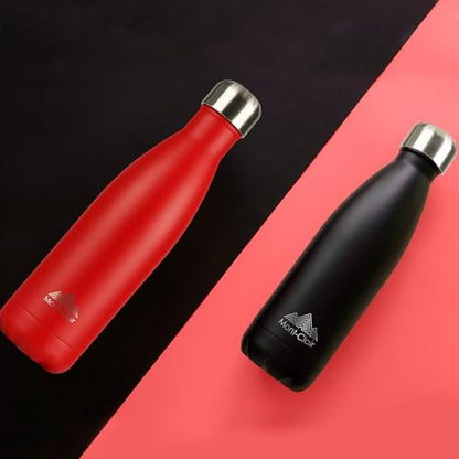 Mont-Clair Stainless Steel Water Bottle, Vacuum insulated - BPA Free, 12h Hot & 24h Cold Drinks, Metal Water Bottle 17 oz Leakproof, Ideal for Adult, Kids, Running - Red - color: Red, style: 17 Ounces