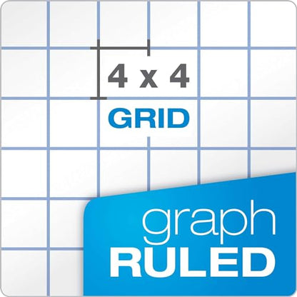The Office-Pros Graph Paper, Loose Leaf Paper, 3 Holed Punches Paper, Ring Binder Paper - 8.5" x 11" - Graph Paper - 80 Sheets