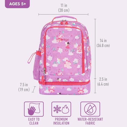 Bentgo Kids 2-in-1 Backpack & Insulated Lunch Bag - Durable 16” Backpack & Lunch Container in Unique Prints for School & Travel - Water Resistant, Padded & Large Compartments (Fairies) - color: Fairies
