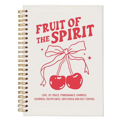 Gift for Woman Fruit of the Spirit Coquette Notebook | Office Supplies,Cherry Bow Notepad A5, Preppy Christian-Inspired Notepad for Girls,Spiral Stationery Gift 5.5x8.3 - color: Cherry - fruit of the spirit