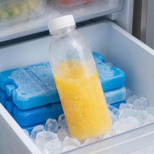 EONJOE 12pk 8oz Dishwasher Safe Plastic Bottles, BPA-Free for Juice & Milk | Durable food-grade PP5 bottles. Dishwasher & freezer safe, heat-resistant for hot or cold drinks, leak-proof caps. - color: 12pcs-8oz