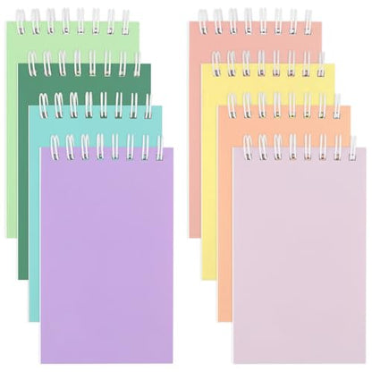 Atiloy 24 Packs Pocket Notebook Mini Notebooks Bulk Small Spiral Notepad for Work, Home, Office, School, Gifts, 8 Colord - style: Multicolor