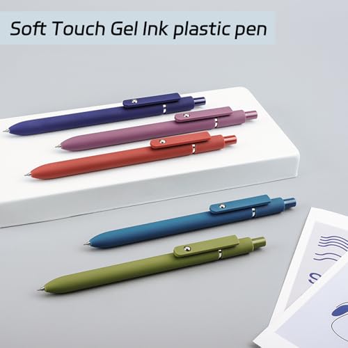ACEES Gel Pens, 5Pcs 0.5mm Fine Point Black Ink Pens With Smooth Writing,Office Desk Accessories,Quick Dry Pens For Journaling,Ballpoint Writing Supplies, Gift for Women and Men (Retro) - color: Retro