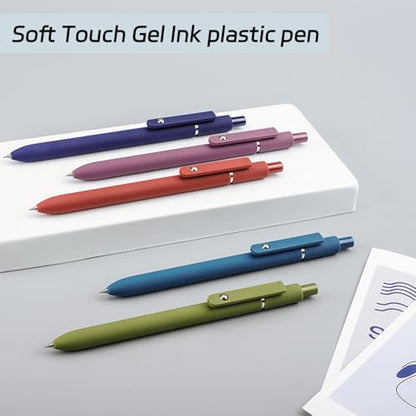 ACEES Gel Pens, 5Pcs 0.5mm Fine Point Black Ink Pens With Smooth Writing,Office Desk Accessories,Quick Dry Pens For Journaling,Ballpoint Writing Supplies, Gift for Women and Men (Retro) - color: Retro