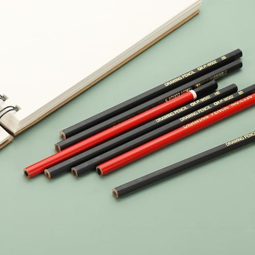 PATIKIL 12Pcs 2H Drawing Pencils for Sketching, Hexagonal Sketch Pencils for Drawing Writing Art Sketching Artists Beginners, Black - style: 2H