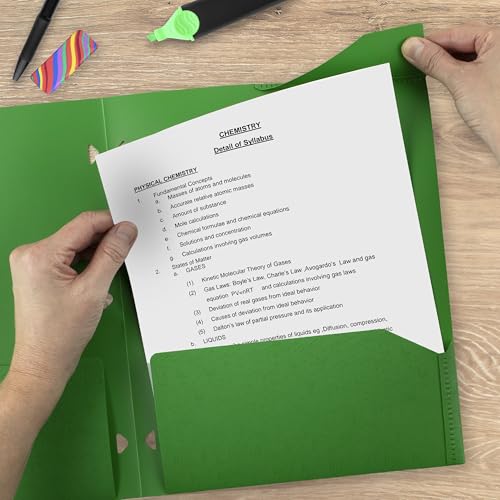 Five Star 2-Pocket Folder, Plastic Folder with Stay-Put Tabs, Fits 3-Ring Binder, Holds 8-1/2" x 11" Paper, Forest Green (333420E-ECM) - color: Forest Green