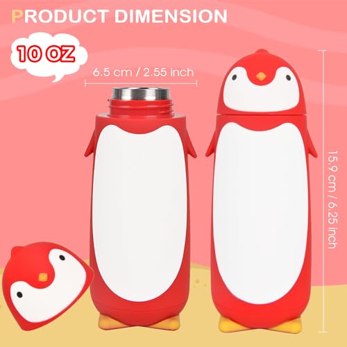 Penguin Insulated Water Bottle - Stainless Steel Vacuum Double Walled Bottle Flask Travel Mug for Kids, Students, 9.6oz, Red - color: Red