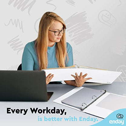 Enday 3 Ring Binder 1.5 Inch, White Heavy Duty Three Ring Binder, 325 Sheets Capacity - 1.5 Inch Binder for Home School and Office - color: White, size: 1.5-Inch