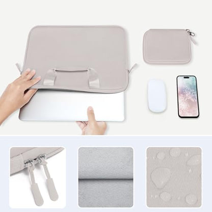MOSISO Laptop Case 13.3 inch, 13-13.3 inch Laptop Sleeve Bag Compatible with MacBook Air/Pro 13 / Pro 14, HP Dell ASUS, Neoprene Carrying Computer Bag with Handle&Detachable Small Case, Stone Gray - color: Stone Gray, size: 13.3 inch